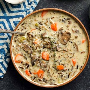 Creamy Wild Rice & Mushroom Soup